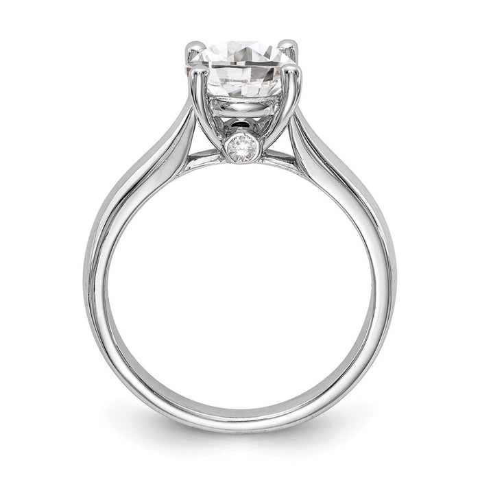 Buy 14K White Gold 4-Prong Engagement Ring for 1 Carat Round Stone - Luxury Design with Diamond Accents-2
