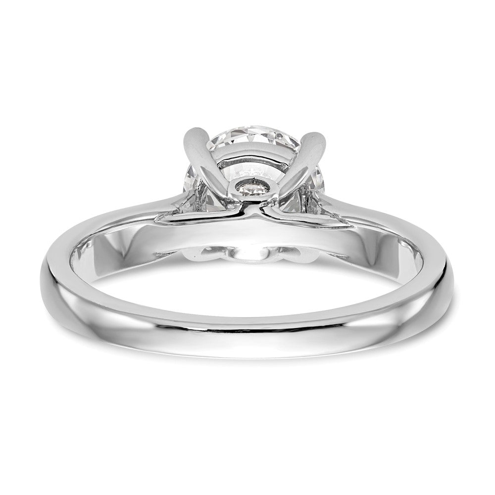 Buy 14K White Gold 4-Prong Engagement Ring for 1 Carat Round Stone - Luxury Design with Diamond Accents