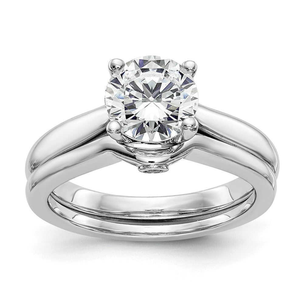 Buy 14K White Gold 4-Prong Engagement Ring for 1 Carat Round Stone - Luxury Design with Diamond Accents