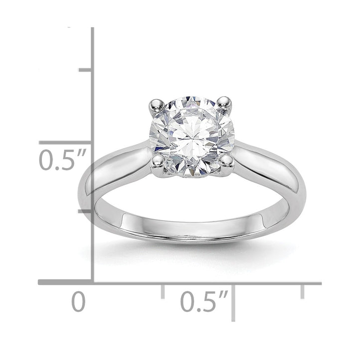 Buy 14K White Gold 4-Prong Engagement Ring for 1 Carat Round Stone - Luxury Design with Diamond Accents-8