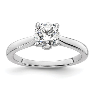 Buy 14K White Gold 4-Prong Engagement Ring for 1 Carat Round Stone - Luxury Design with Diamond Accents