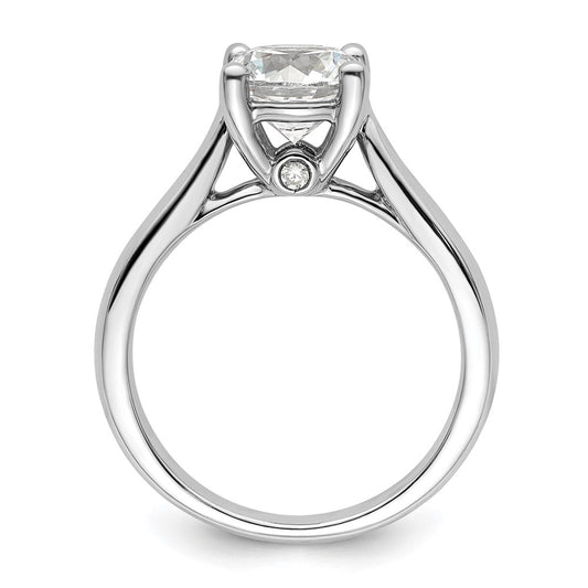 High-Quality 14K White Gold Semi-Mount Engagement Ring for 2 Carat Stone