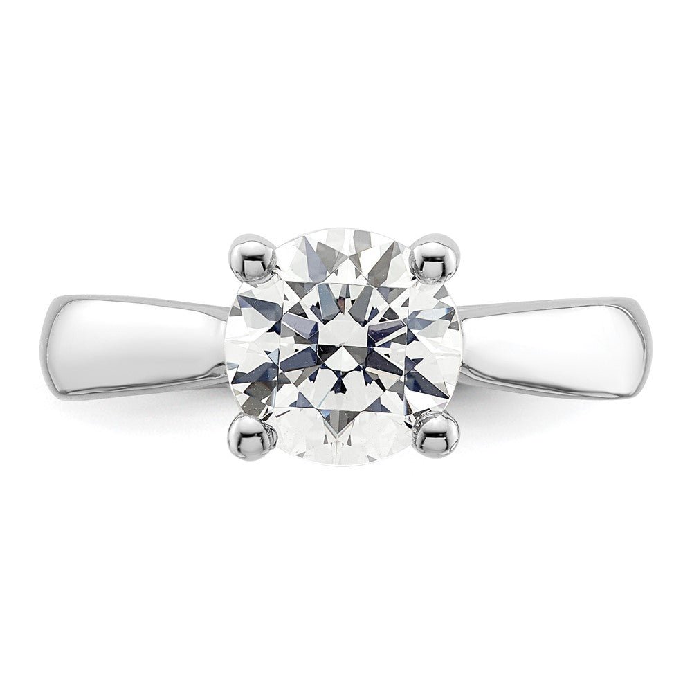 High-Quality 14K White Gold Semi-Mount Engagement Ring for 2 Carat Stone
