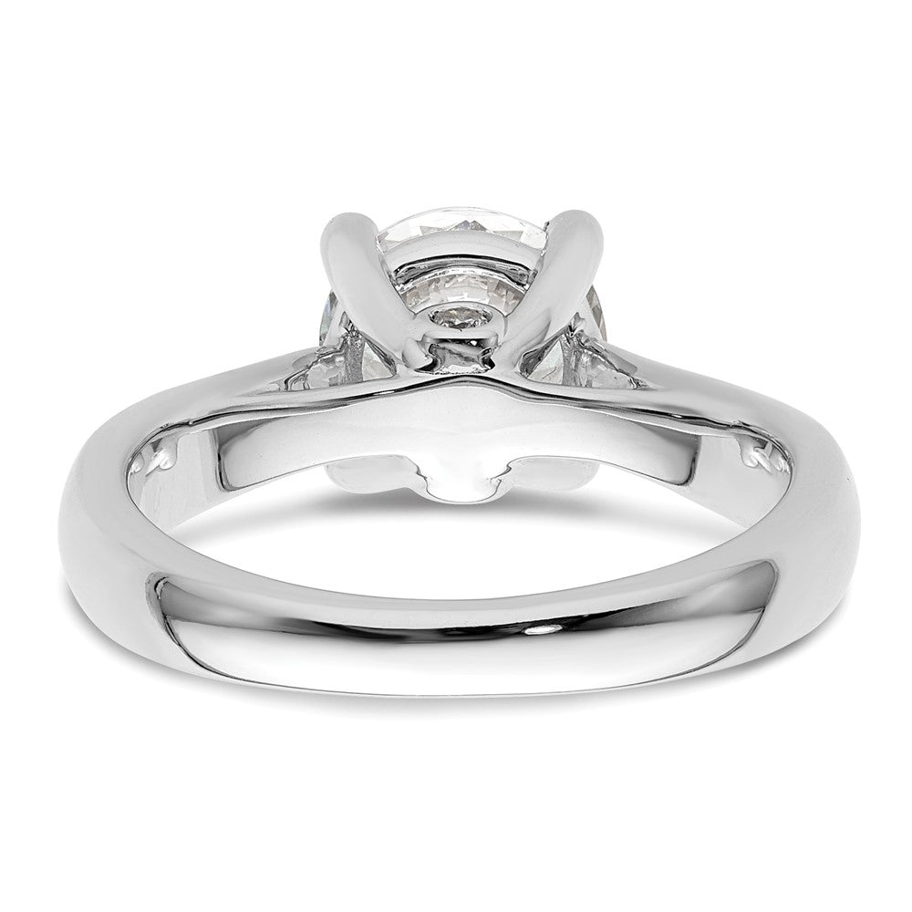 High-Quality 14K White Gold Semi-Mount Engagement Ring for 2 Carat Stone