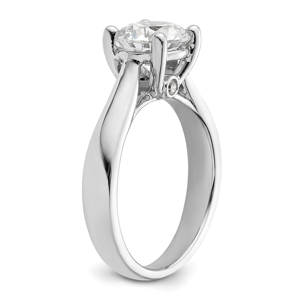 High-Quality 14K White Gold Semi-Mount Engagement Ring for 2 Carat Stone