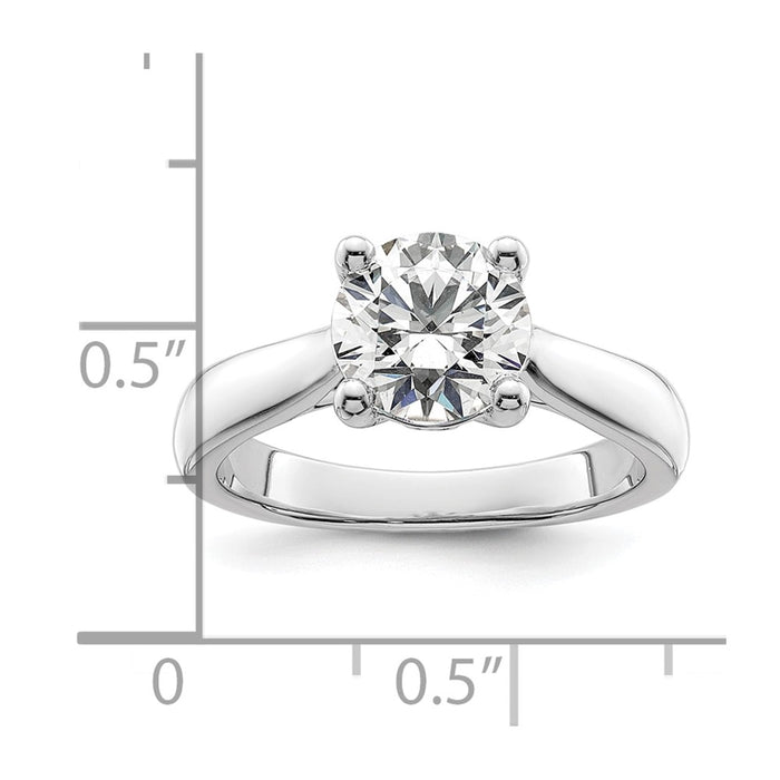 High-Quality 14K White Gold Semi-Mount Engagement Ring for 2 Carat Stone-7