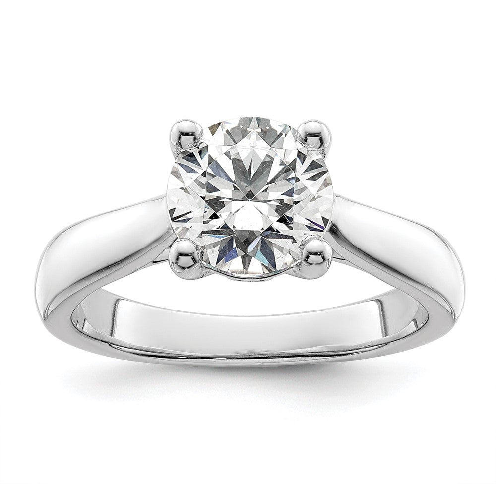 High-Quality 14K White Gold Semi-Mount Engagement Ring for 2 Carat Stone