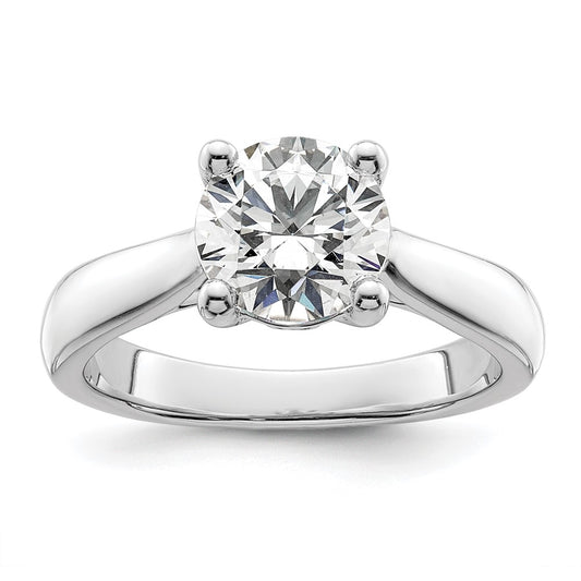 High-Quality 14K White Gold Semi-Mount Engagement Ring for 2 Carat Stone