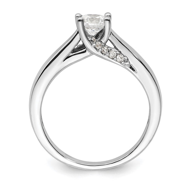 14K White Gold Semi-Mount Engagement Ring for 1/2 Carat Diamond - Style GR1-1022172