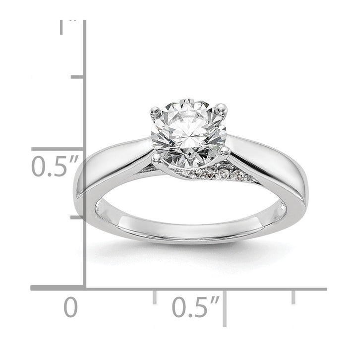 Buy 14K White Gold Semi-Mount Engagement Ring, 1 Carat, Stylish Diamond Accents-7