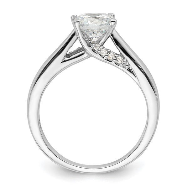 14K White Gold Semi-Mount Engagement Ring for 1.25 Carat Stone