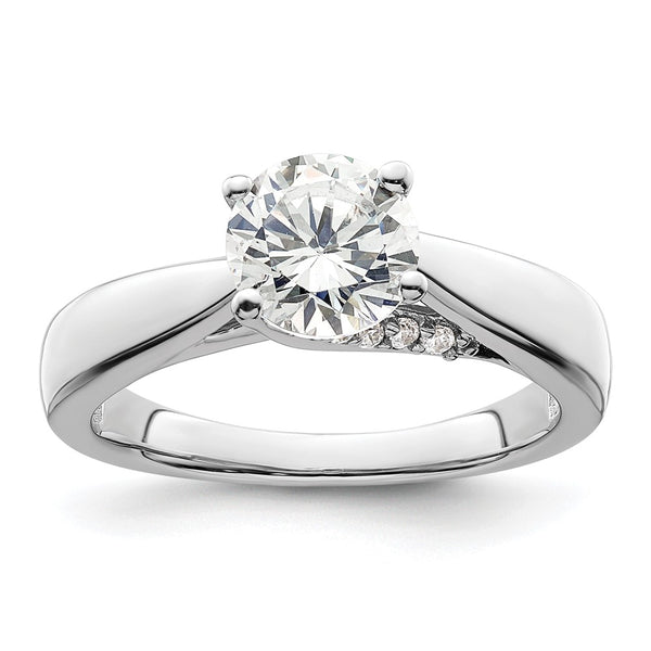 14K White Gold Semi-Mount Engagement Ring for 1.25 Carat Stone
