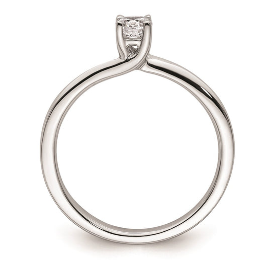 Exclusive 14K White Gold 1/4 Carat Round Solitaire Engagement Ring Setting
