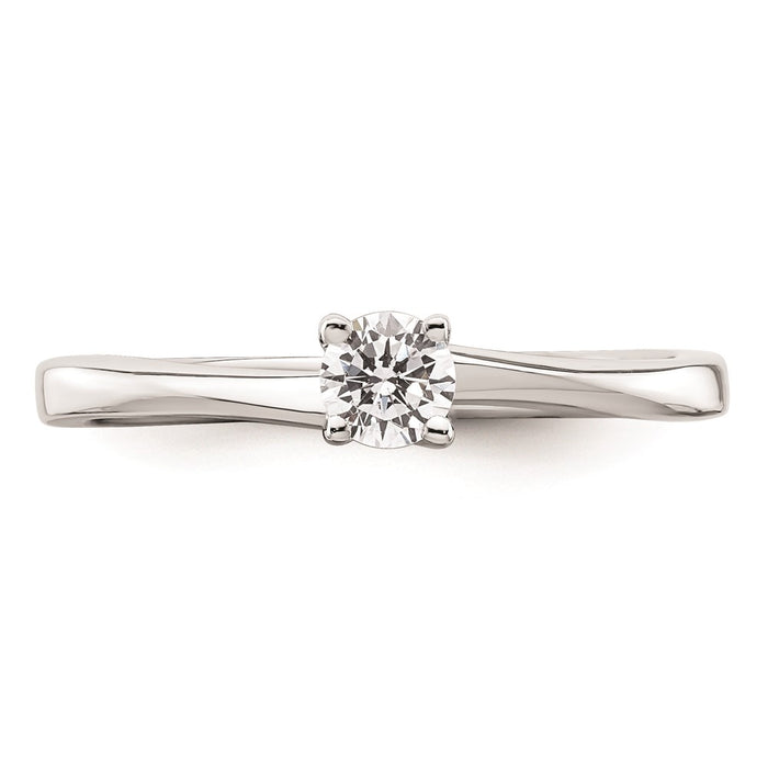 Exclusive 14K White Gold 1/4 Carat Round Solitaire Engagement Ring Setting-4