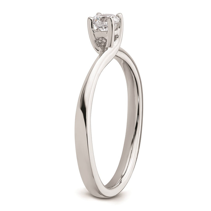 Exclusive 14K White Gold 1/4 Carat Round Solitaire Engagement Ring Setting-6