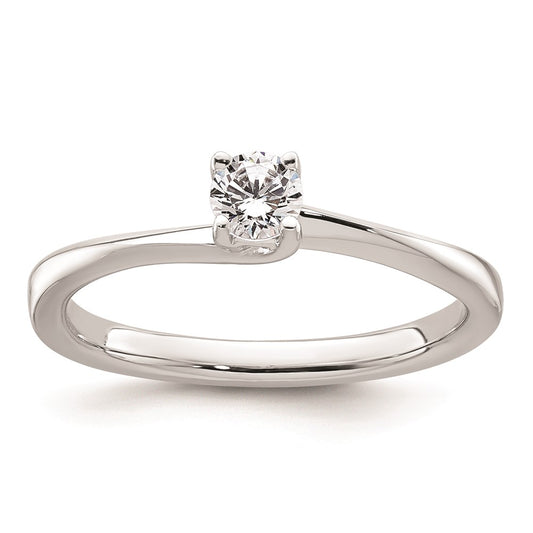 Exclusive 14K White Gold 1/4 Carat Round Solitaire Engagement Ring Setting