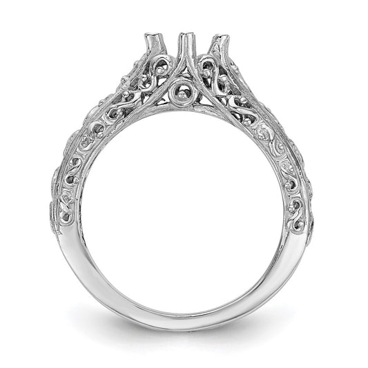 Buy 14K White Gold Vintage Engagement Ring with 5/8 Carat Solitaire - Stylish Value