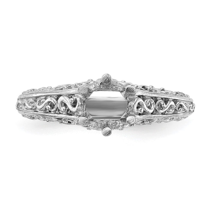 Buy 14K White Gold Vintage Engagement Ring with 5/8 Carat Solitaire - Stylish Value-4