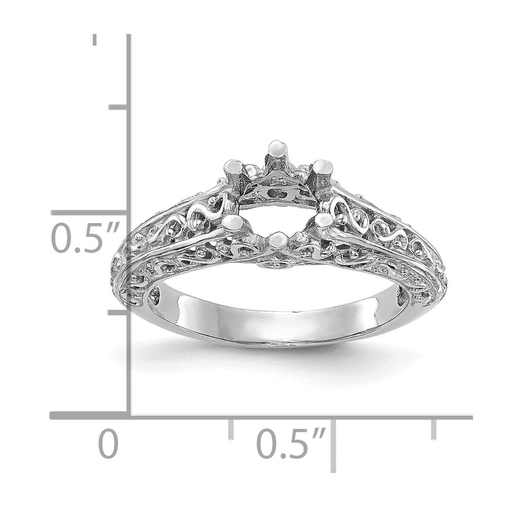 Buy 14K White Gold Vintage Engagement Ring with 5/8 Carat Solitaire - Stylish Value