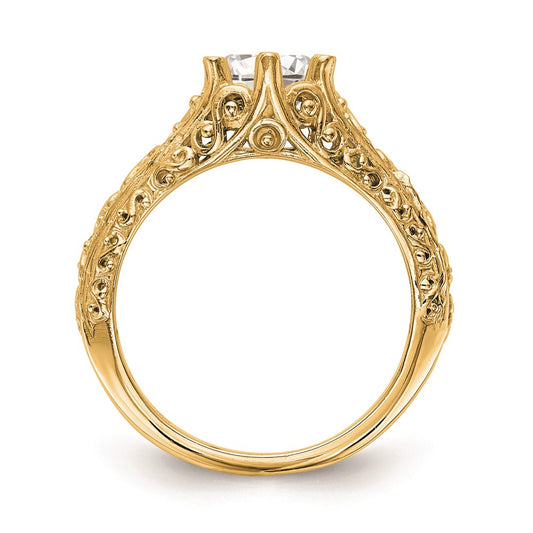 Buy Stylish 14K Yellow Gold Vintage Engagement Ring Mounting - 1.25 Carat