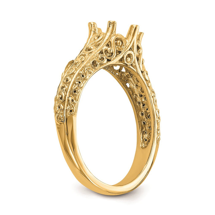 Buy Stylish 14K Yellow Gold Vintage Engagement Ring Mounting - 1.25 Carat-6