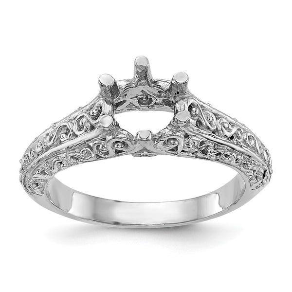 14K White Gold Vintage Solitaire Engagement Ring - 1 Carat