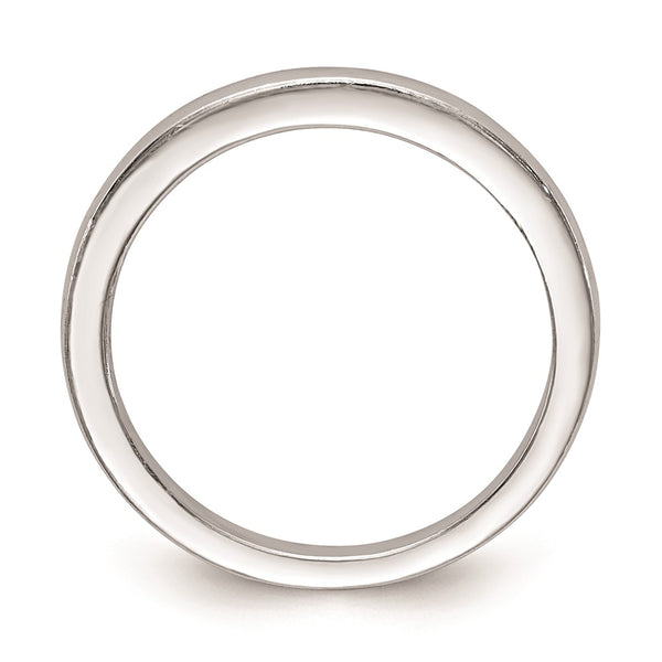 14K White Gold Wedding Ring - Polished