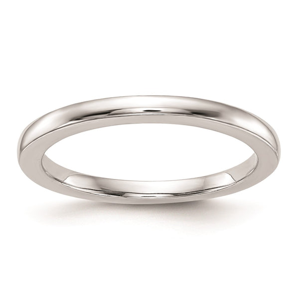 14K White Gold Wedding Ring - Polished