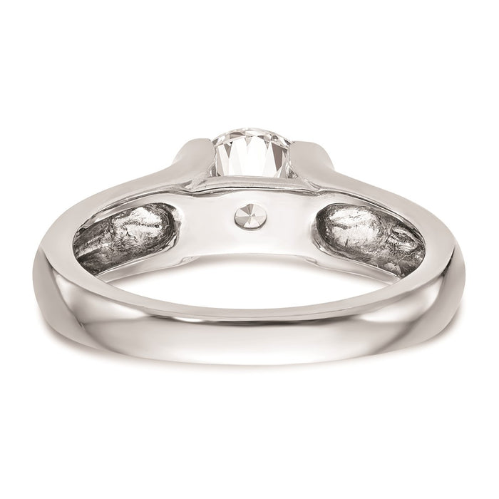 Buy Exclusive 14K White Gold 1 Carat Half-Bezel Engagement Ring - Luxury Value-5