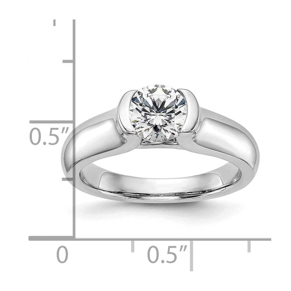 Buy Exclusive 14K White Gold 1 Carat Half-Bezel Engagement Ring - Luxury Value
