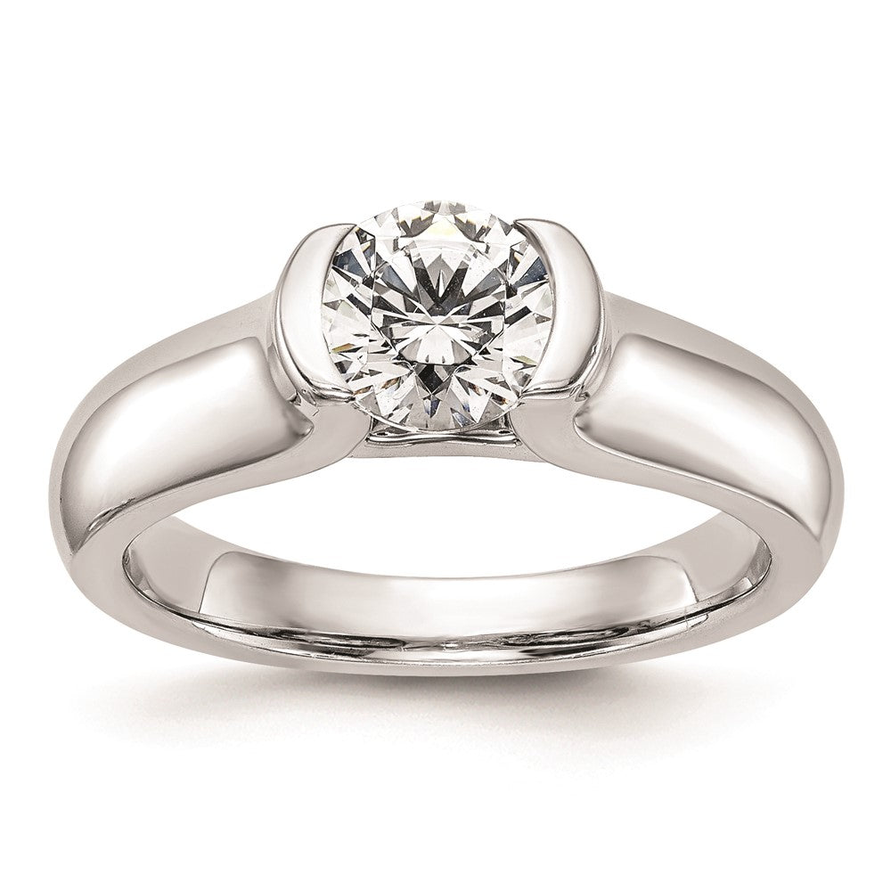 Buy Exclusive 14K White Gold 1 Carat Half-Bezel Engagement Ring - Luxury Value