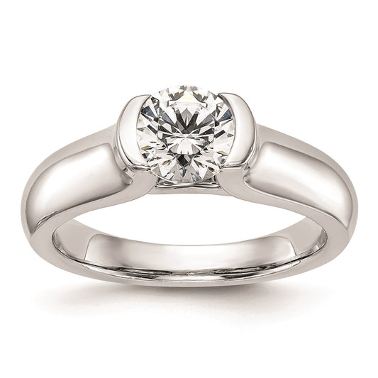 Buy Exclusive 14K White Gold 1 Carat Half-Bezel Engagement Ring - Luxury Value