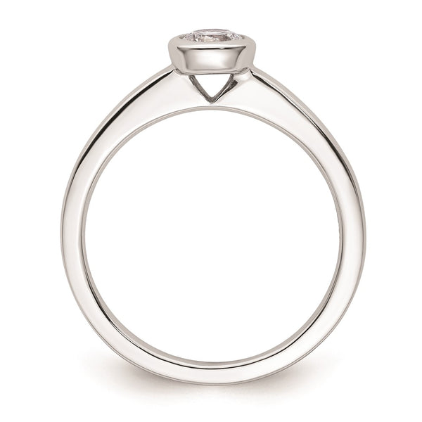 14K White Gold Engagement Ring Mounting - 1/3 Carat Bezel Set