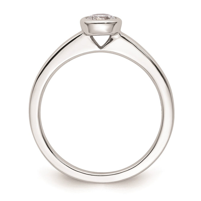 Buy Stylish 14K White Gold Engagement Ring Mounting - 1/3 Carat Bezel Set-2