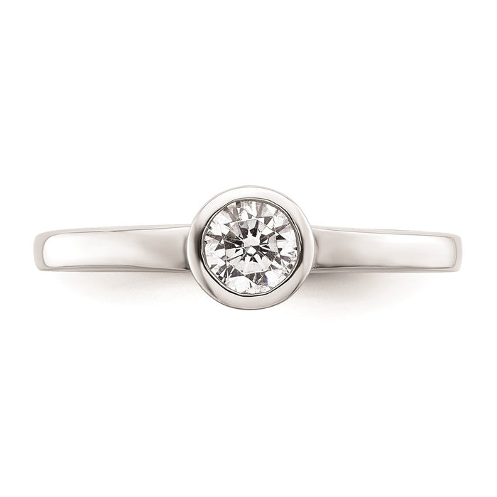Buy Stylish 14K White Gold Engagement Ring Mounting - 1/3 Carat Bezel Set-4