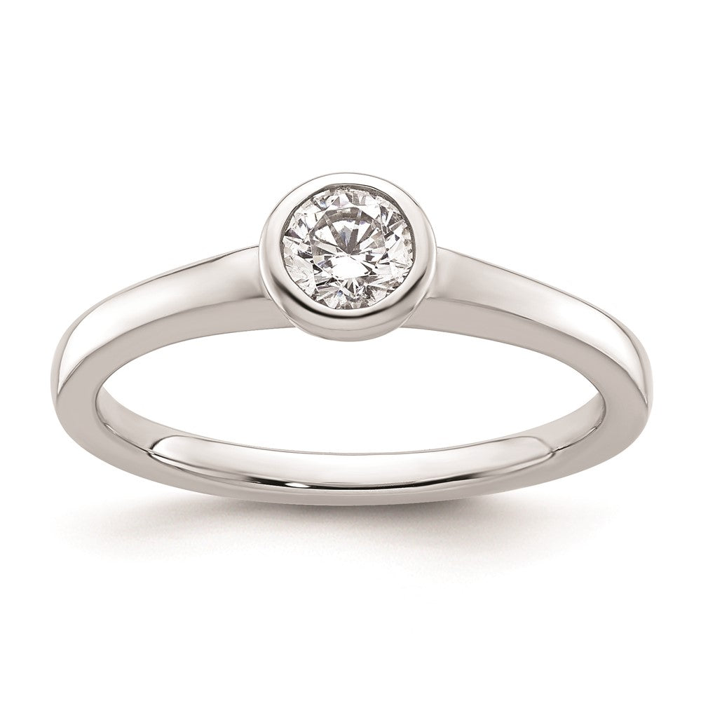 Buy Stylish 14K White Gold Engagement Ring Mounting - 1/3 Carat Bezel Set