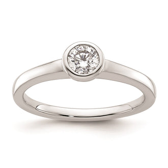 Buy Stylish 14K White Gold Engagement Ring Mounting - 1/3 Carat Bezel Set