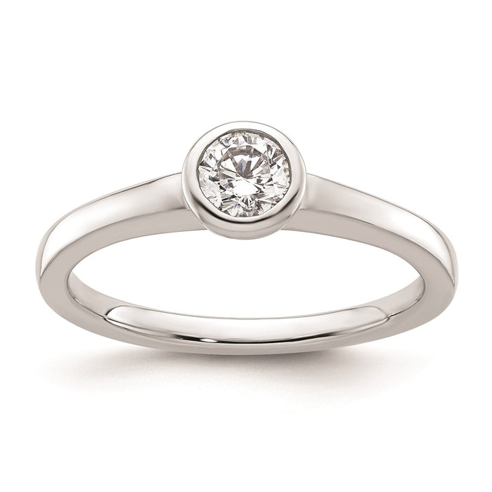 Buy Stylish 14K White Gold Engagement Ring Mounting - 1/3 Carat Bezel Set-1