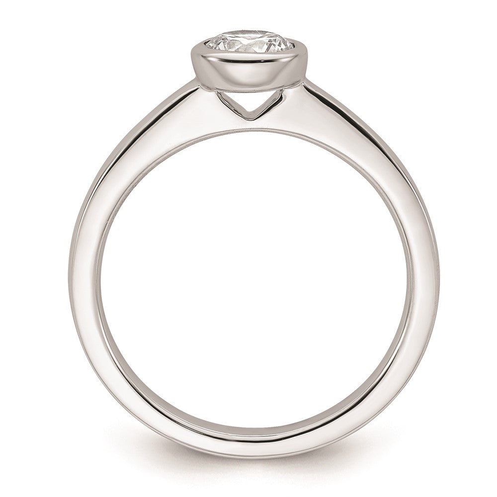 Buy Stylish 14K White Gold 1/2 Carat Bezel Set Engagement Ring (5.20mm)
