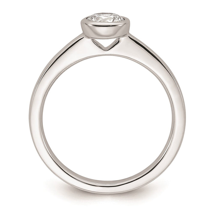 Buy Stylish 14K White Gold 1/2 Carat Bezel Set Engagement Ring (5.20mm)-2
