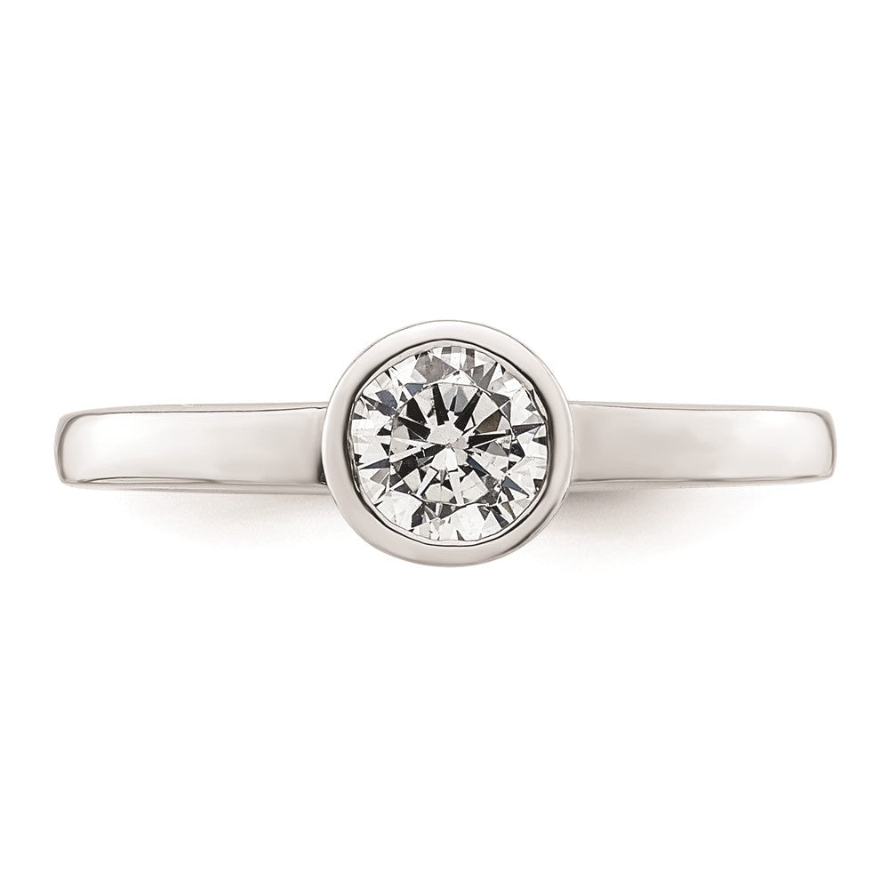 Buy Stylish 14K White Gold 1/2 Carat Bezel Set Engagement Ring (5.20mm)