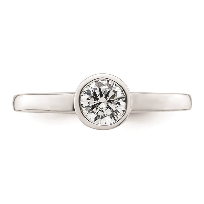 Buy Stylish 14K White Gold 1/2 Carat Bezel Set Engagement Ring (5.20mm)-4