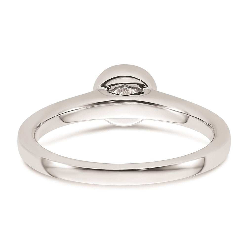 Buy Stylish 14K White Gold 1/2 Carat Bezel Set Engagement Ring (5.20mm)