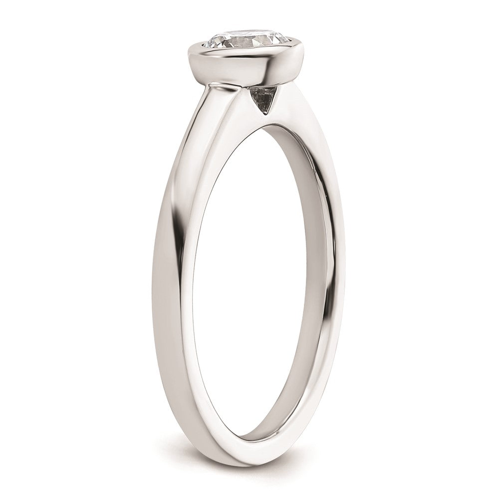 Buy Stylish 14K White Gold 1/2 Carat Bezel Set Engagement Ring (5.20mm)