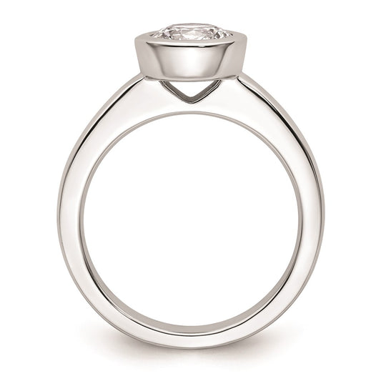 Buy 14K White Gold Bezel Set Engagement Ring Mounting - 1.25 Carat Luxury Design