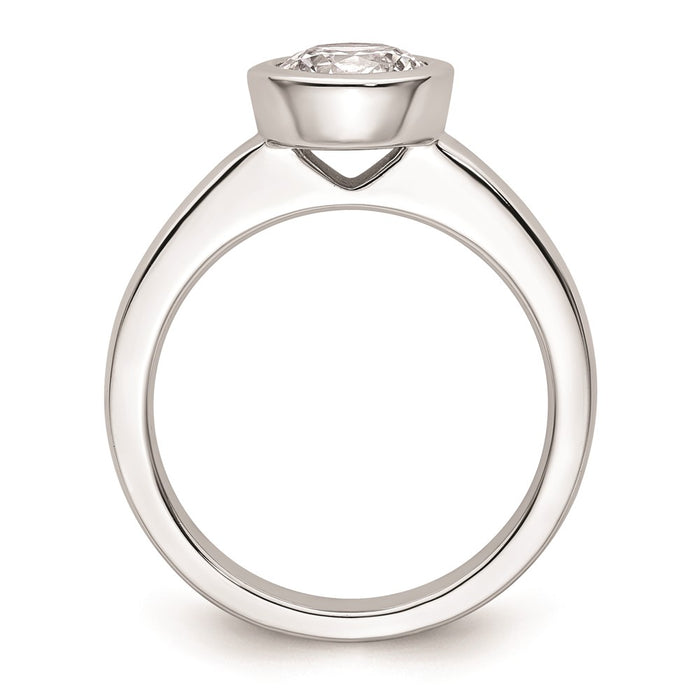 Buy 14K White Gold Bezel Set Engagement Ring Mounting - 1.25 Carat Luxury Design-2