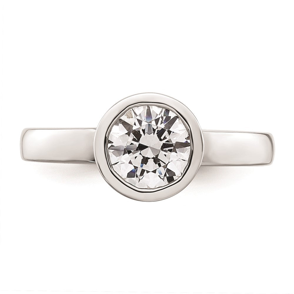 Buy 14K White Gold Bezel Set Engagement Ring Mounting - 1.25 Carat Luxury Design