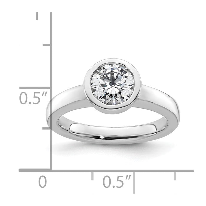 Buy 14K White Gold Bezel Set Engagement Ring Mounting - 1.25 Carat Luxury Design-7