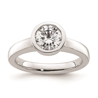 Buy 14K White Gold Bezel Set Engagement Ring Mounting - 1.25 Carat Luxury Design