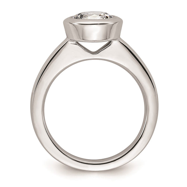 14K White Gold 2 Carat Bezel Set Engagement Ring Setting 8.20mm